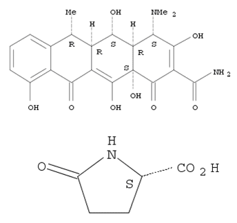 L-Proline, 5-oxo-, compd. with [4S-(4α,4aα,5α,5aα,6α,12aα)]-4-(dimethylamino)-1,4,4a,5,5a,6,11,12a-octahydro-3,5,10,12,12a-pentahydroxy-6-methyl-1,11-dioxo-2-naphthacenecarboxamide (1:1) (9CI)